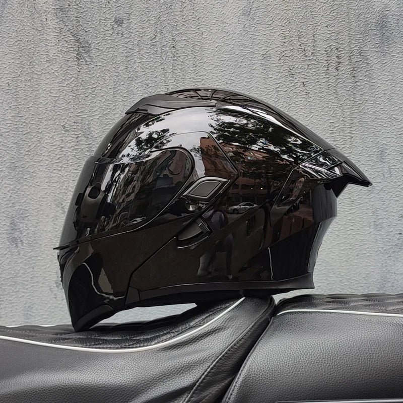 ORZ Motorcycle Helmets Dual Visors DOT Approved Modular Flip Up Helmet Full Face Motorcycle Racing Helmet Motocross Helmet DOT
