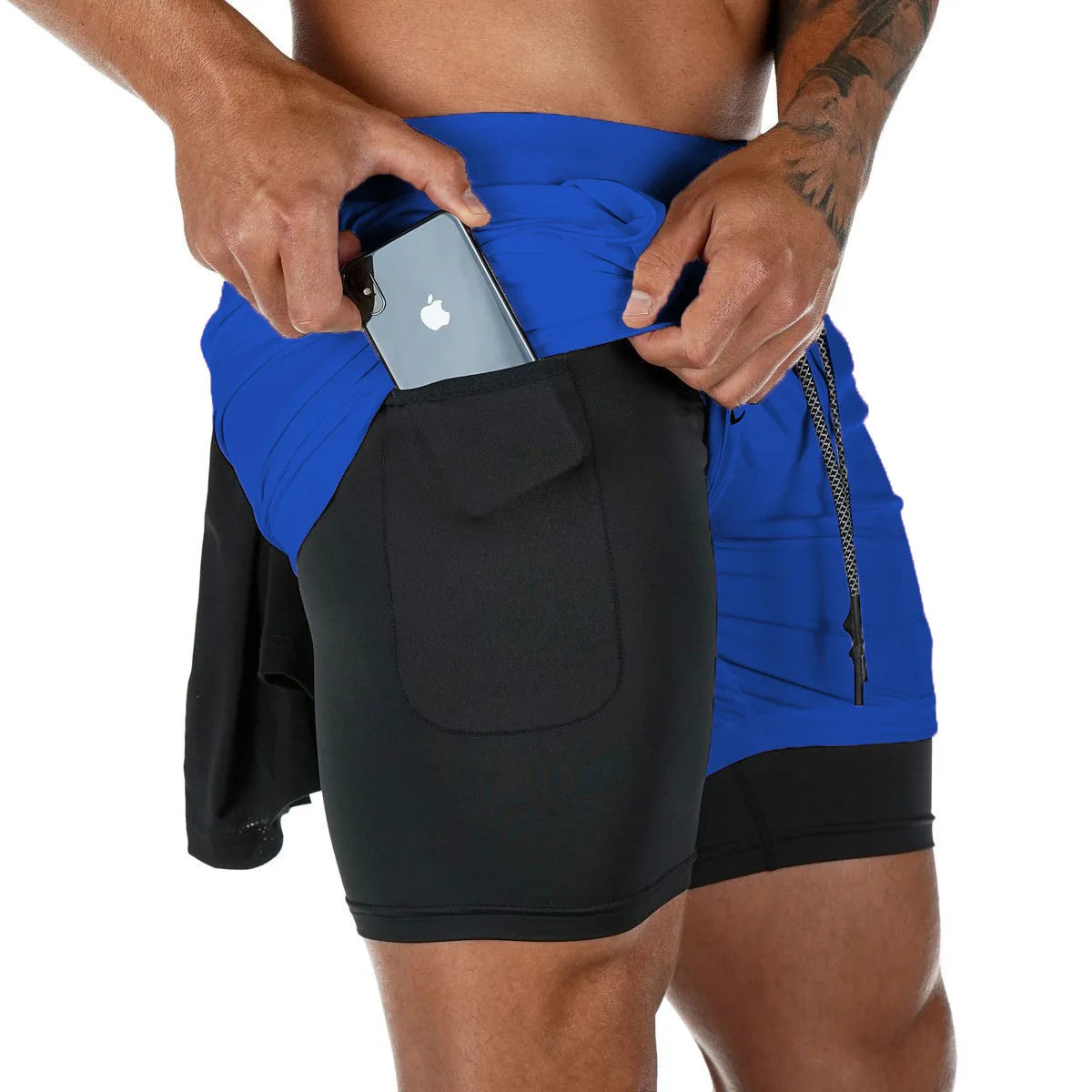 Short de course camouflage pour hommes, Short de sport 2 en 1, séchage rapide, entraînement, Fitness, Jogging, pantalons courts d'été pour hommes