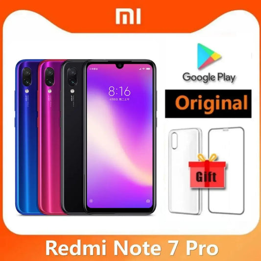 Xiaomi Redmi Note 7 PRO Smartphone d'origine 6GB 128GB Snapdragon 660AIE téléphone portable Android 48.0MP + 5.0MP caméra arrière téléphone portable