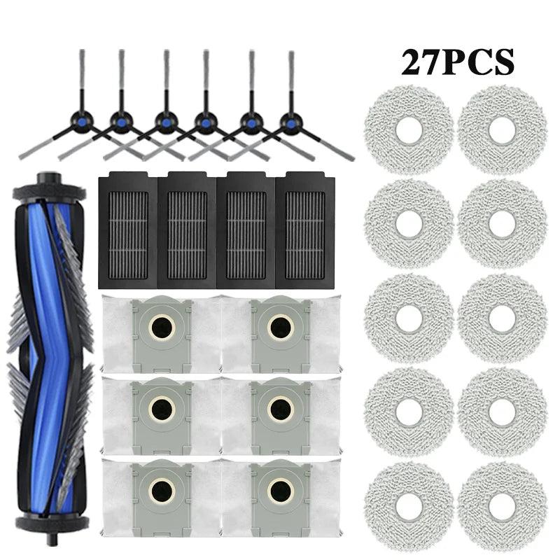 Accessoires pour aspirateur robot T50 PRO OMNI — brosses latérales, vadrouilles, filtres HEPA, sacs à poussière