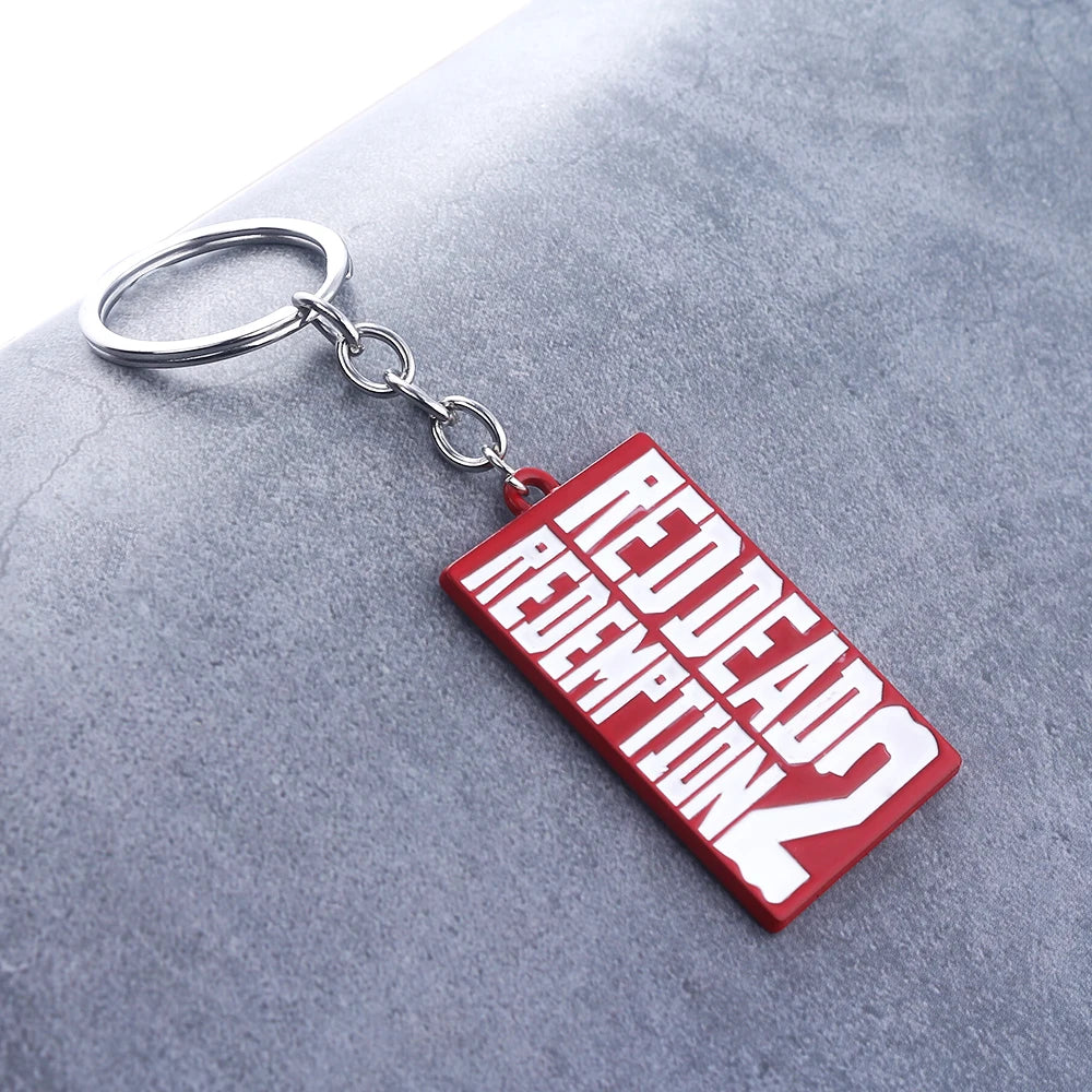 Jeu RDR2 Arthur Morgan Revolver porte-clés rouge mort rédemption 2 porte-clés Western Cowboy Fans cadeau Cosplay hommes femmes sac bijoux