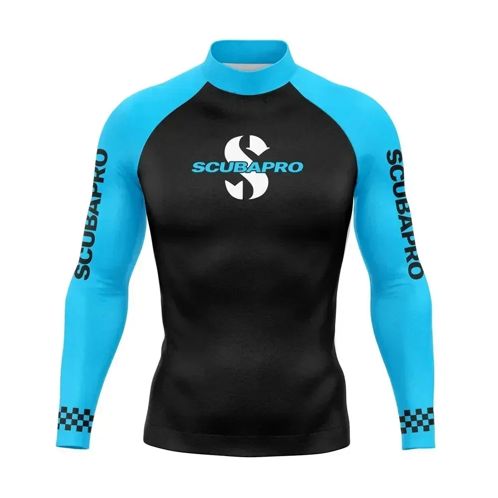 Men's Surf Wetsuit, UV Sun Protection, Long Sleeve Diving Suits, Quick Dry, Tight Sportswear for Swimming, Rash Guard