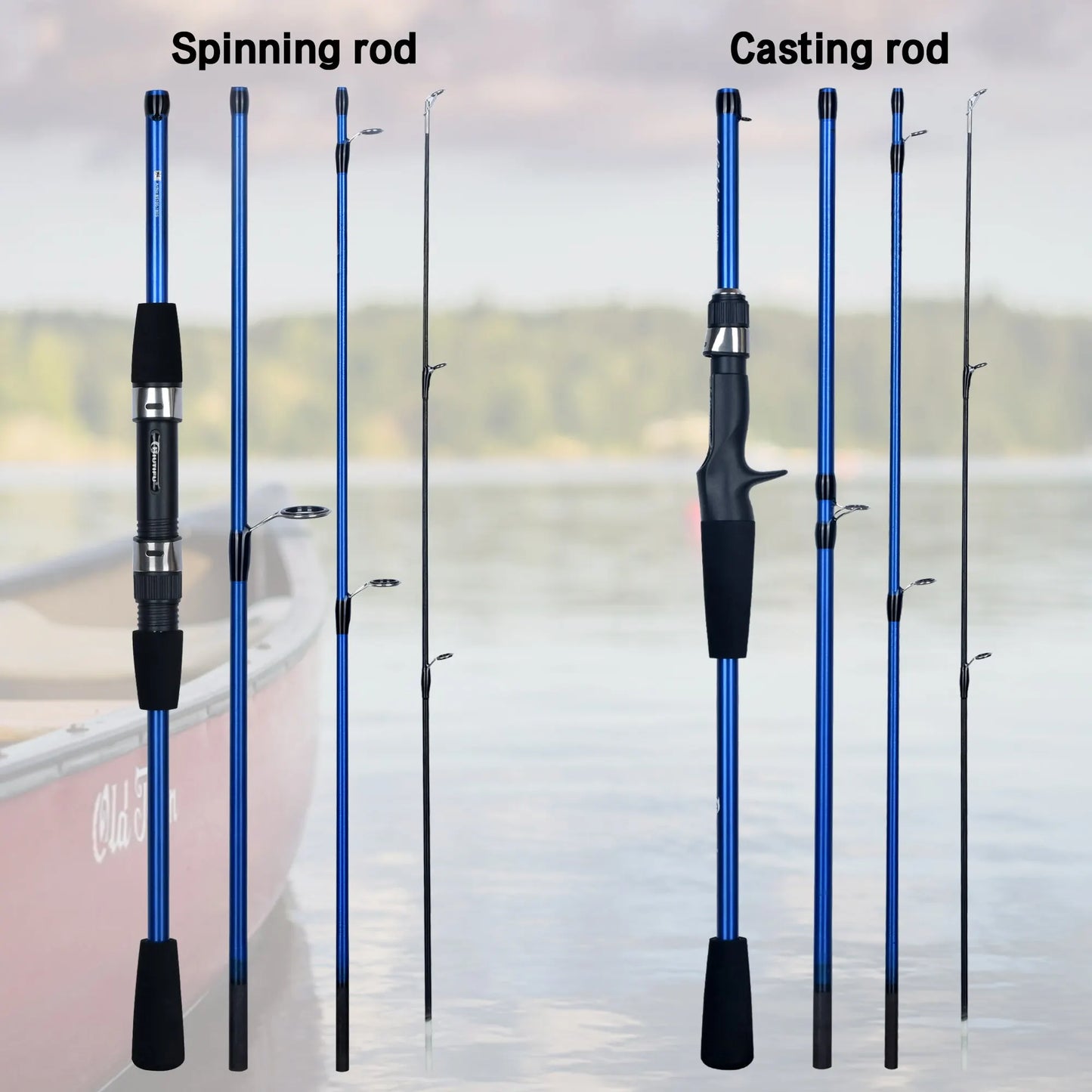BIUTIFU-Cannes à pêche Baitcasting Spinning Travel Carbon, Mini Pole, Leurre ultraléger, Truite, 4/5 Sections, Considérant le poids, 5-20g