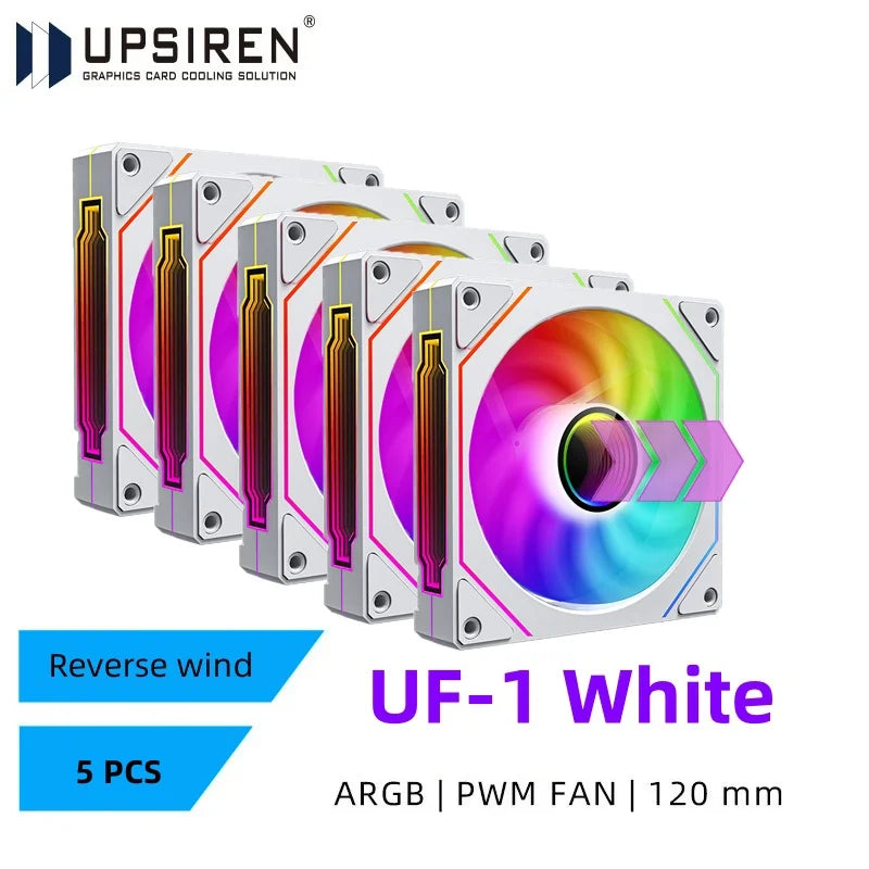 UPSIREN UF-1 PRISM 4 PRO ventilateur de châssis d'ordinateur 12 cm ARGB 4 broches PWM ventilateur de refroidissement silencieux 12 V grand Volume d'air 45.2CFM/600-1500 tr/min