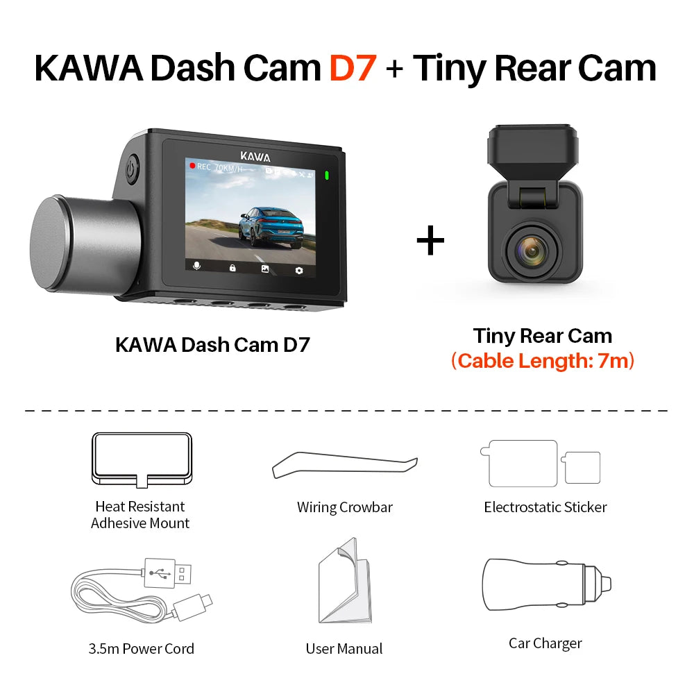 Dashcam 4K Avant & Arrière WiFi6 — Commande Vocale Enregistreur Application