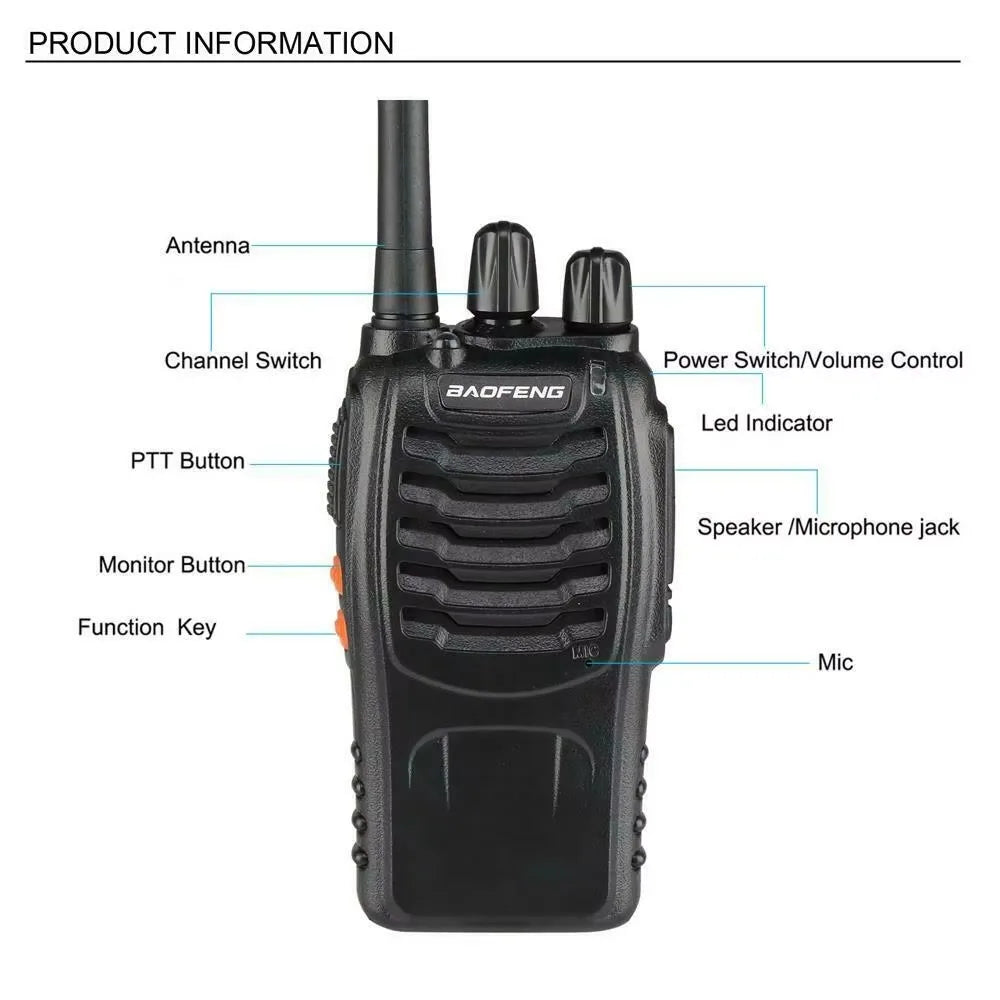 Fabricant Original Baofeng 2 4 6 Pack BF - 88E 5W talkie-walkie 10KM communication longue distance ultra-longue veille voyage sur route