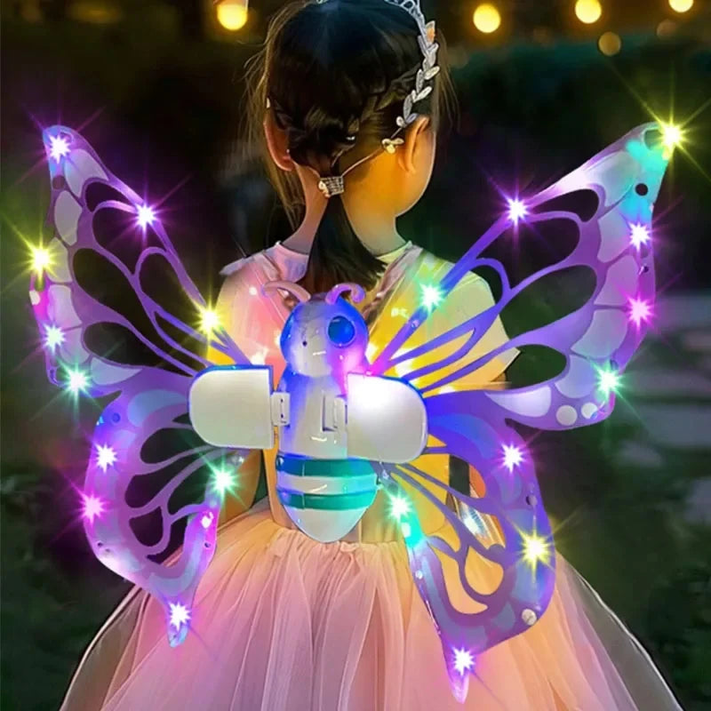 Ailes de papillon électriques, aile d'elfe mobile avec ailes de fée légères pour enfants, déguisement de Cosplay d'anniversaire et de noël, jouet d'ange pour filles