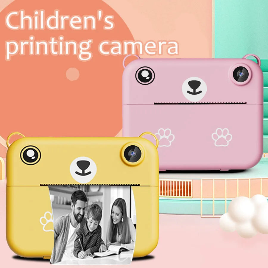 Kids Digital Camera, Instant Print Photography, 1080P HD Video Recorder, Mini Thermal Printer, Educational Birthday Gifts