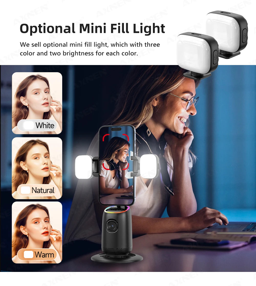 P05 — Stabilisateur Smartphone Suivi IA 360° Support Table Live & Vidéo