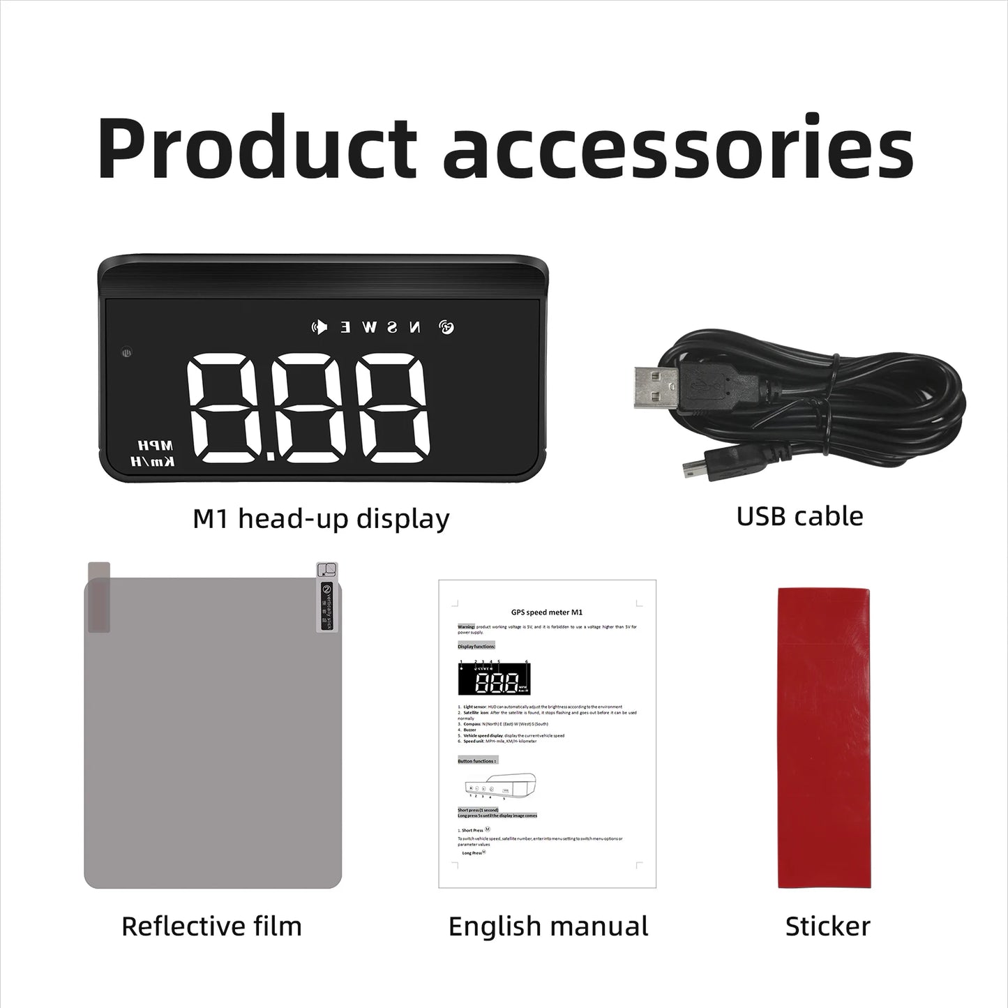 M3 OBD2 M1 GPS HUD Head Up Display obd2 Car Speed Projector On-Board Computer Auto Fuel Mileage Alarm Car Accessories