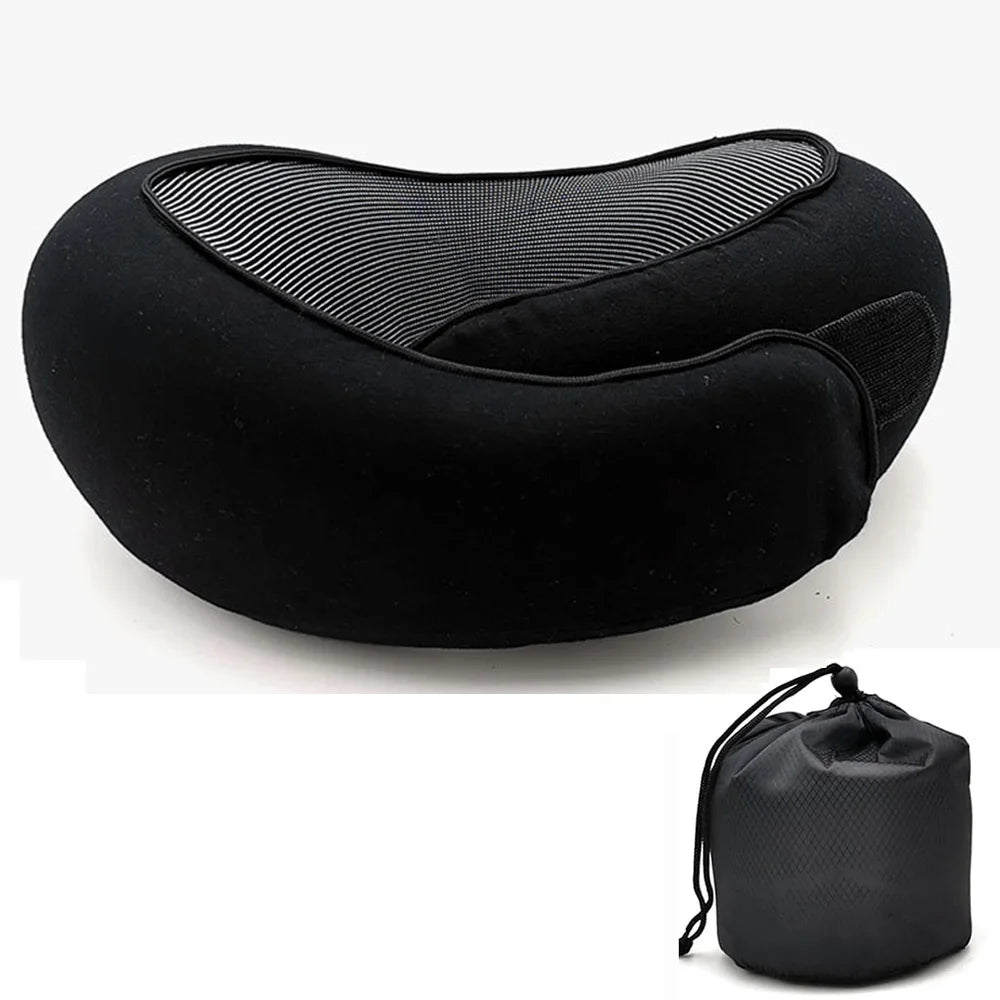 Oreiller de voyage en forme de U en mousse à mémoire de forme, style escargot, soutien du cou, portable, réglable, doux, pause du midi, oreillers de sommeil