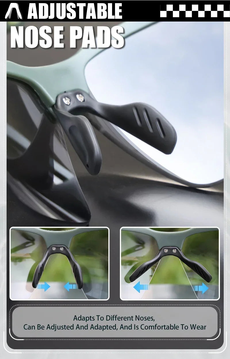 Lunettes de randonnée polarisées SCVCN, lunettes de cyclisme UV400, lunettes de vélo, lunettes de sport de plein air, équipement de course à pied et de camping