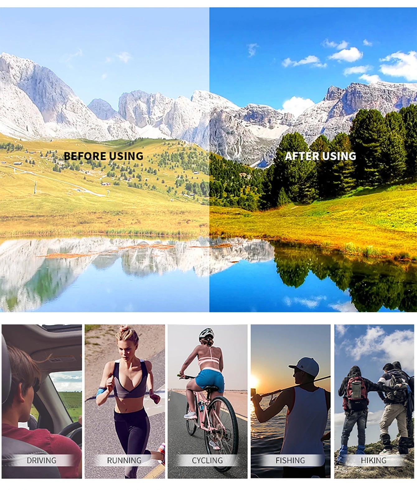 Lunettes de soleil de pêche polarisées pour hommes et femmes, lunettes anti-absorbe ouissement, lunettes UV400, sports de plein air, conduite, randonnée, cyclisme sur route