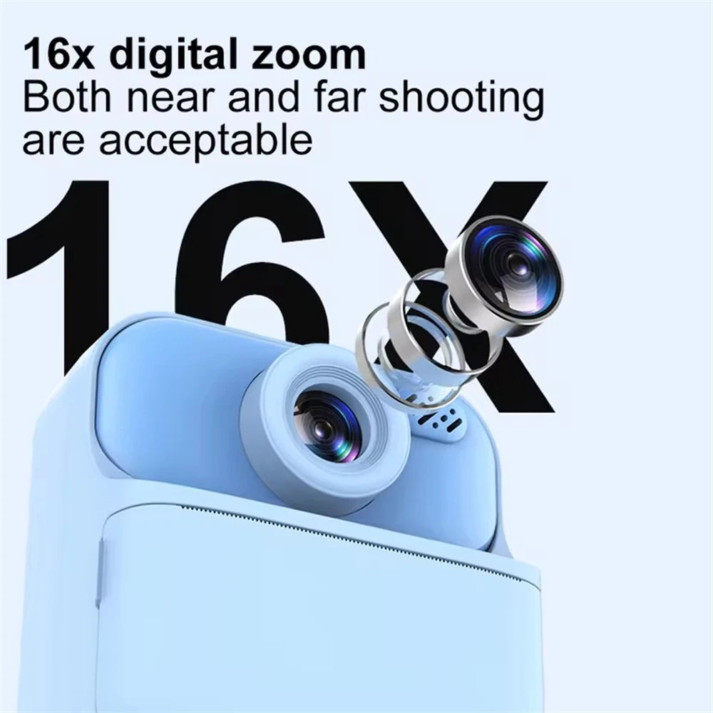 HD Instant Digital Camera, Portable Digital Camera with Instant Photo Printing, 2.4 Inch, for Girls and Boys, Birthday Gifts