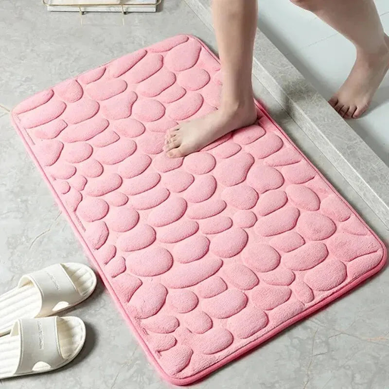 Tapis en fibre gaufrée 1 pièce, tapis antidérapant pour salle de bain et salon, tapis de sol en galets, articles ménagers