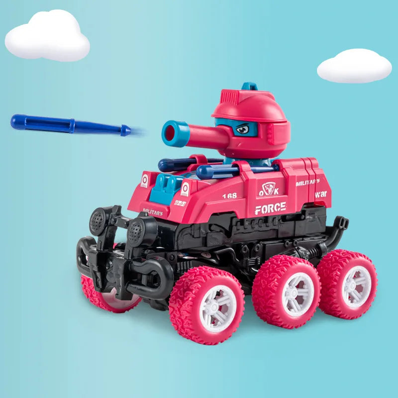 Coches pequeños de juguete de inercia para niños, vehículo todoterreno 6WD, modelo de lanzamiento por deformación por colisión, juguetes para niños, regalos de cumpleaños