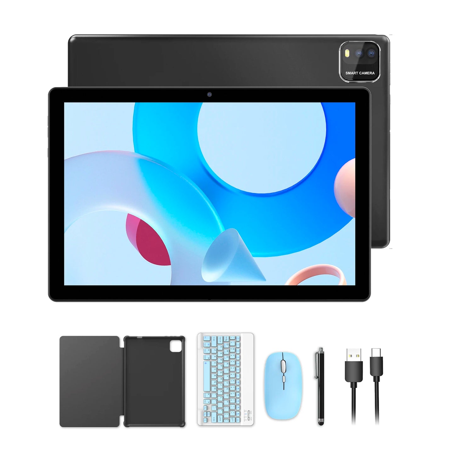 BAKEN Android Tablet 15 10 inch, Quad-Core Processor, 12GB (3+9 Extension) RAM + 64GB Storage, 5G WiFi, 1280*800 Dual Camera