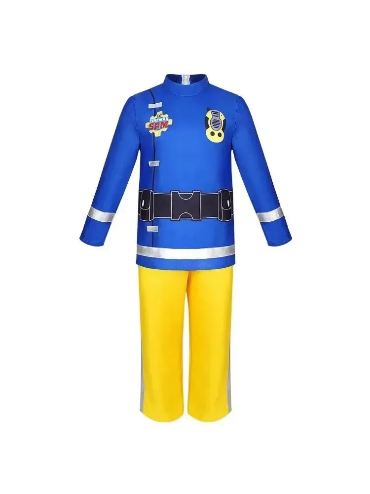 Fireman Sam Cosplay Costume for Kids, Halloween Fancy Dress, Birthday Gift