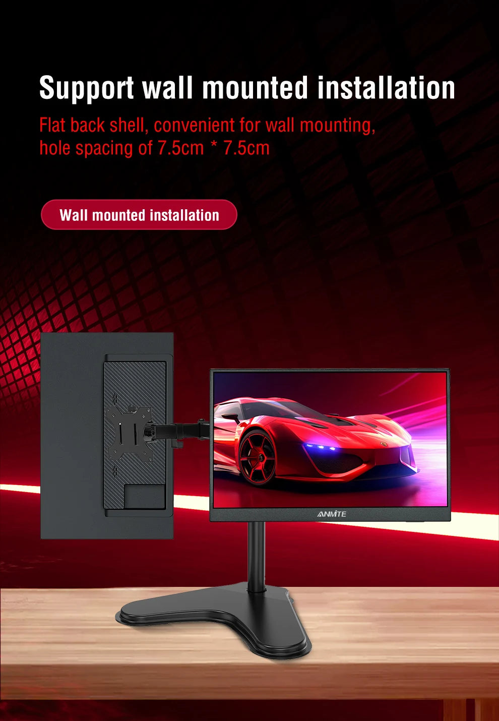 Monitor táctil portátil de 14 pulgadas, no táctil opcional, para juegos 16:10 400cd/m2, pantalla extensible para XBox PS4/5 Switch Loptop