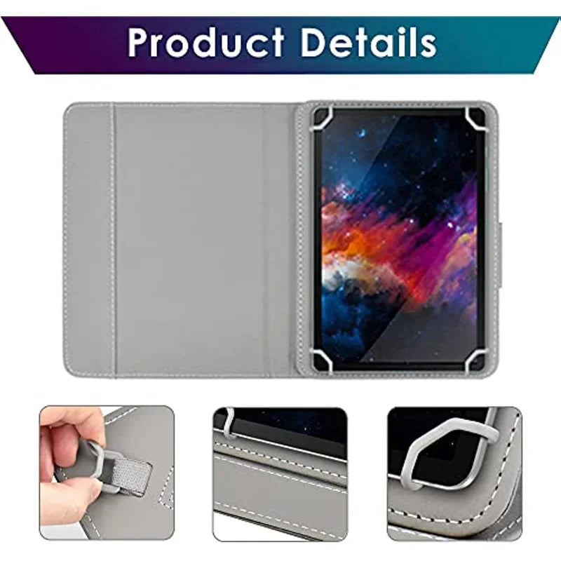 Estuche universal para tableta de 7" 8" 10.1", funda para tableta de 8 pulgadas 10 pulgadas, cubierta de soporte de cuero PET para Android/iOS/Windows de 7-10.5 pulgadas Capa
