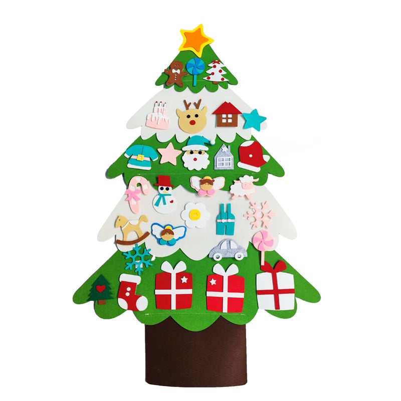 Árbol de Navidad de fieltro, decoración para el hogar, Año Nuevo 2022, adornos navideños, regalos para niños, DIY