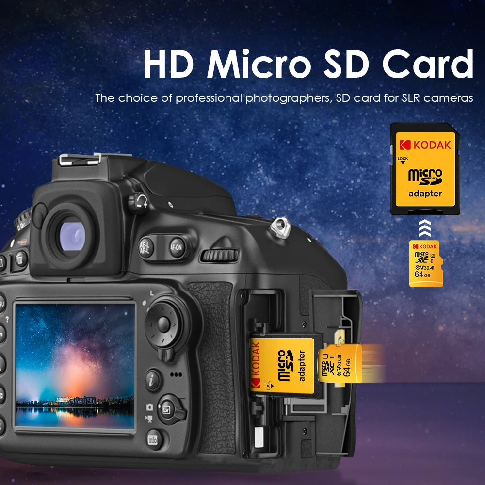 Original Kodak U3 A1 V30 MicroSD 128GB 32GB 64GB 256GB classe 10 cartes 32 64 128 256GB carte mémoire de téléphone vidéo