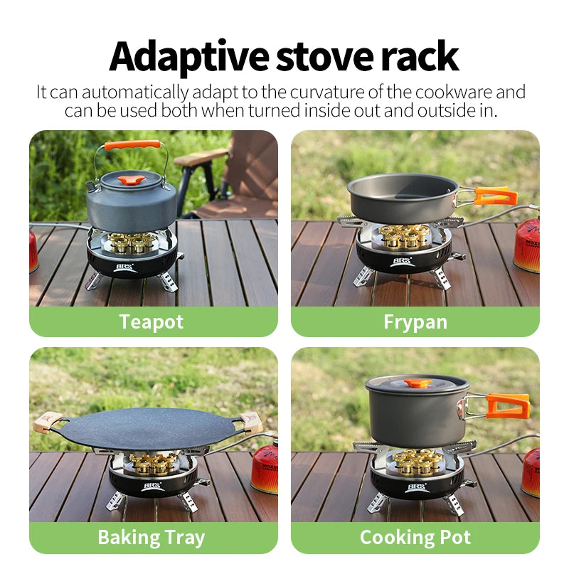 BRS – cuisinière à gaz de Camping 3/7 cœurs, brûleur touristique Portable haute puissance, allumage électronique extérieur, four de Camping, équipement de pique-nique