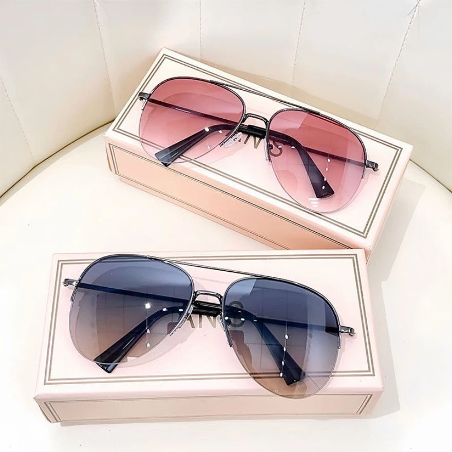 Lunettes de soleil dégradées mode pour hommes — pilote, grande monture, anti-reflet