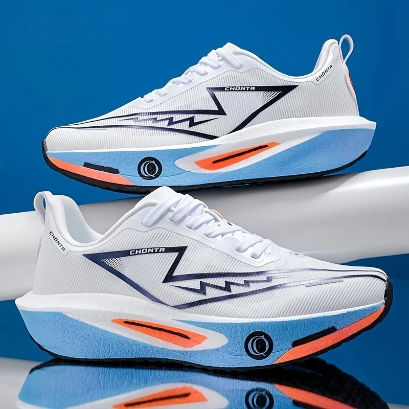 Chaussures de course décontractées et confortables pour hommes - Tige en tissu respirant, antidérapantes, résistantes à l'usure, semelle absorbant les chocs, chaussures de course décontractées à lacets à bout rond, a