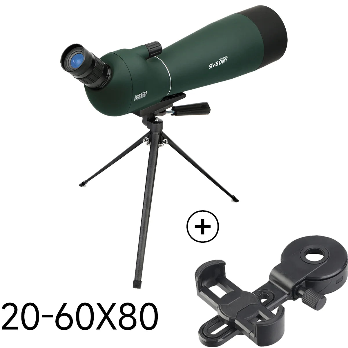 Svbony SV28 Spotting Scope 50/60/70/80mm Bak4 Porro Prism Waterproof Monocular Powerful Spotting Scope Phone Adapter Tripod for Bird Watching
