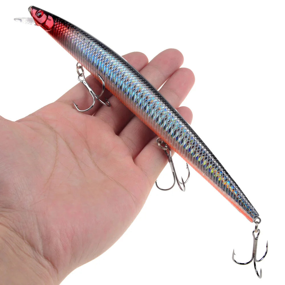 16 couleurs 18 cm 24g leurre de pêche méné Laser manivelle appât artificiel dur en plastique grand faux poisson leurres appât de pêche en mer