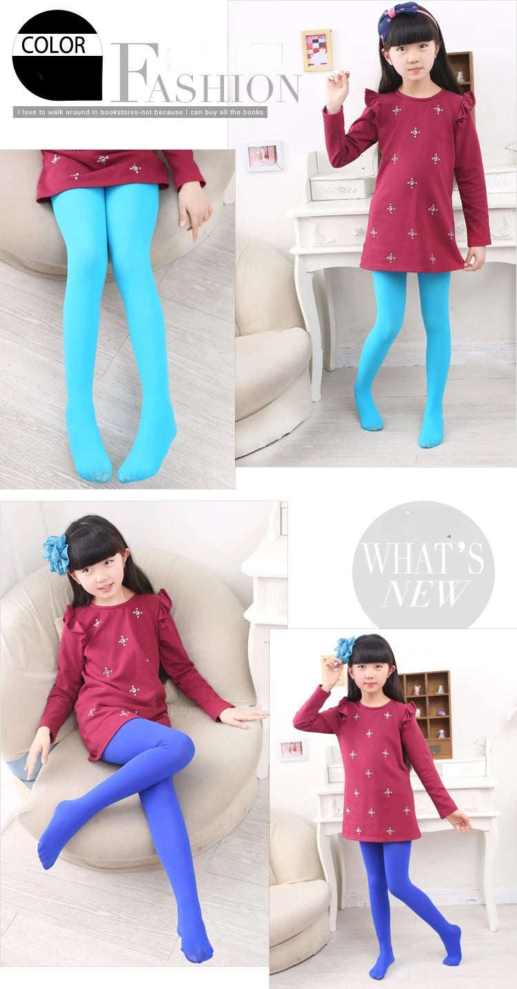 Collants d'été couleur bonbon pour enfants, collants de danse de Ballet pour filles, bas en velours blanc uni pour enfants