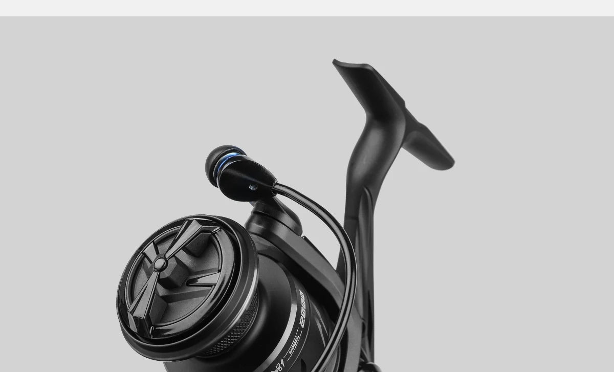 HANDING M1 moulinet de pêche à traînée maximale de 12 kg, 9 + 1 roulements à billes, rapport de vitesse 5.2:1, moulinet puissant pour perche, bar et brochet