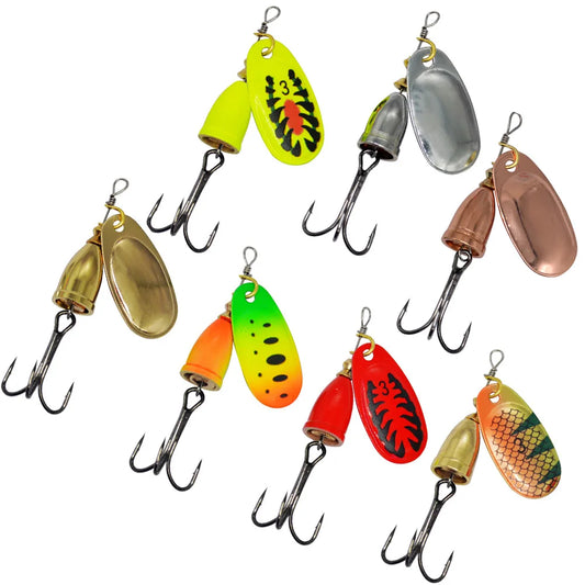 Leurre de pêche Spinner appât cuivre cloche artificielle métal leurres 8g composé appâts Rotation paillettes 1 pièce vente