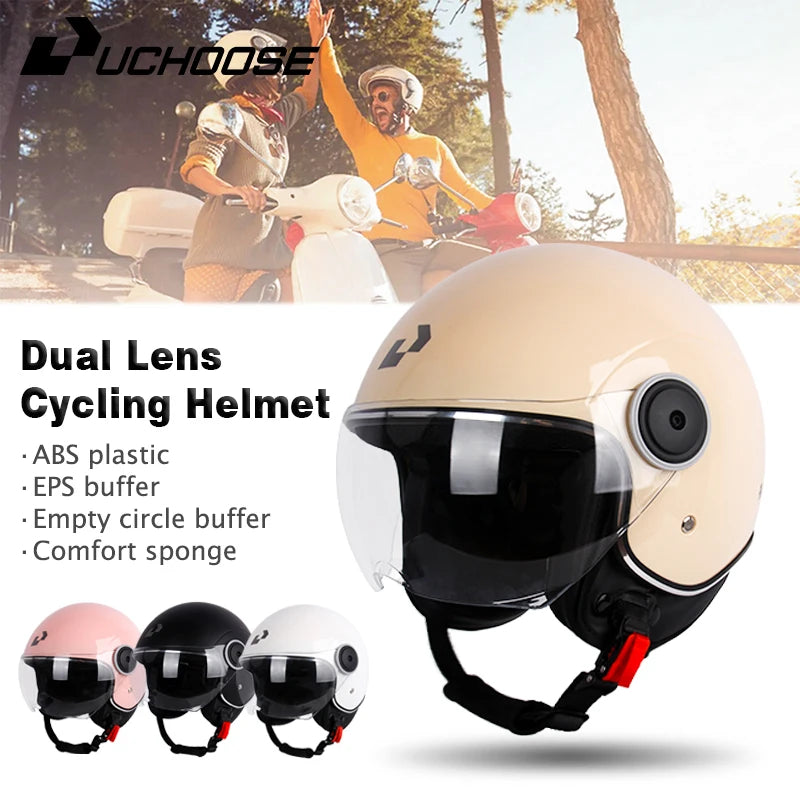 Casque Moto Ouvert Vintage Rétro DOT 3/4 — Cruiser Homme Femme