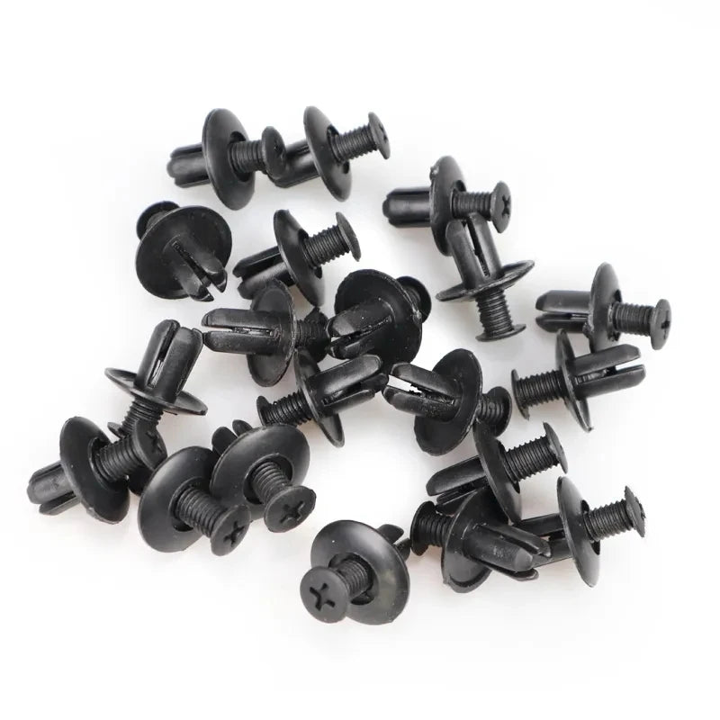 Car Plastic Rivets, 8mm Hole Black Push Clip Vehicle Door Trim Panel Retainer Fastener Car Accessory, 50 Pieces