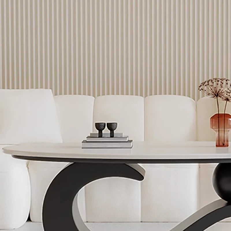 Mid-Century Retro Coffee Table, Oval Luxury, Nordic, Aesthetic, Classic, Living Room Low Table, Home Furniture