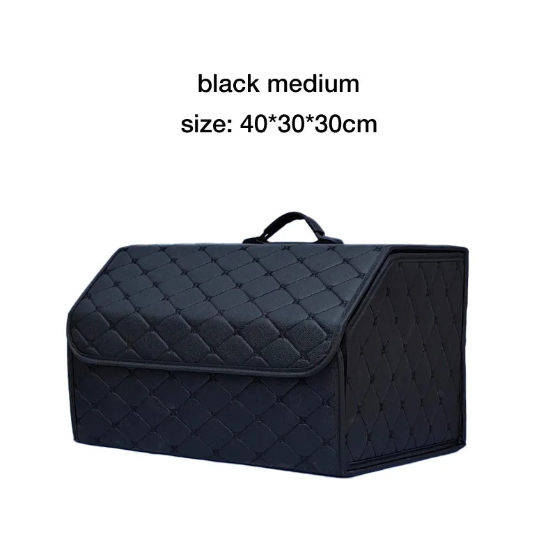 Caja de almacenamiento para maletero de coche, de gran capacidad, herramientas multiusos para automóvil, bolsa de almacenamiento, almacenamiento, cuero, plegable para emergencia