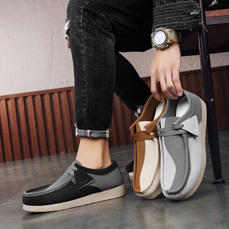 New Vintage Casual Luxury Men's Shoes Slip-On Suede Men's Sneakers Comfortable Walking Men's Boat Shoes Men's Footwear