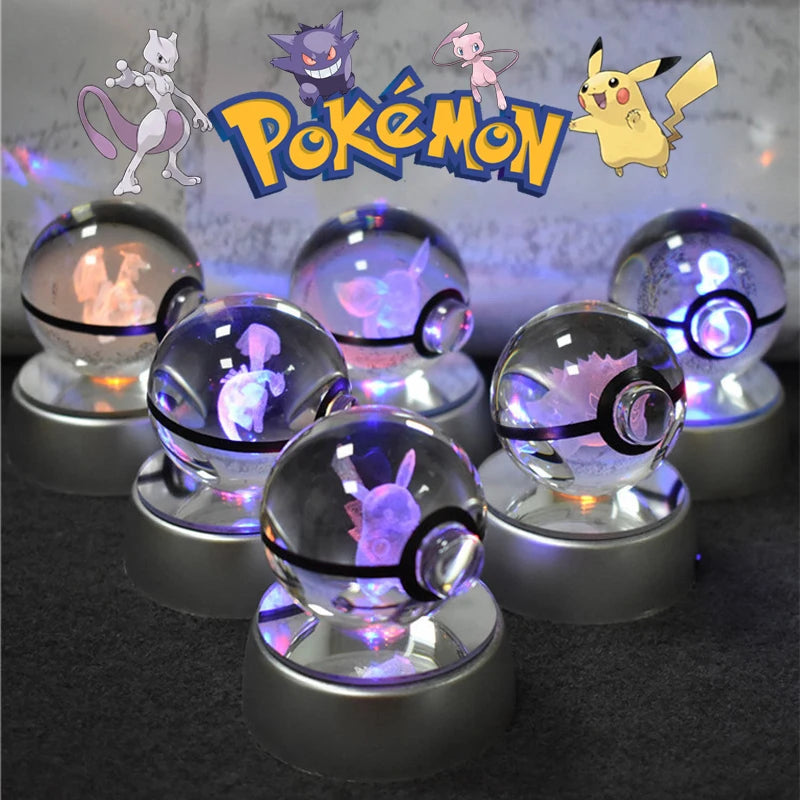 Boule de cristal 3D veilleuse — lampe en verre, statue, cadeau d'anniversaire pour enfants
