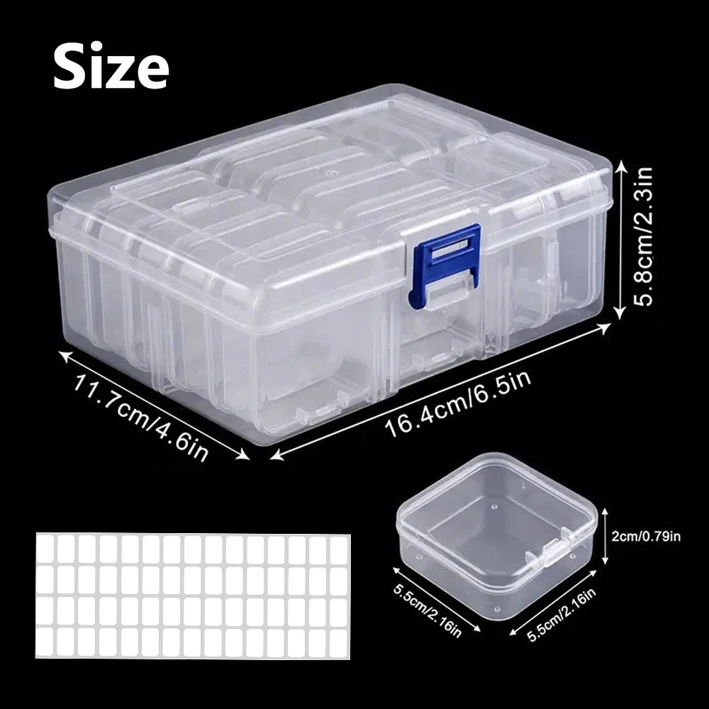 Caja de almacenamiento de bordado de pintura de diamante DIY, contenedor de almacenamiento de mosaicos de galletas de joyería de uñas, caja de almacenamiento multifuncional