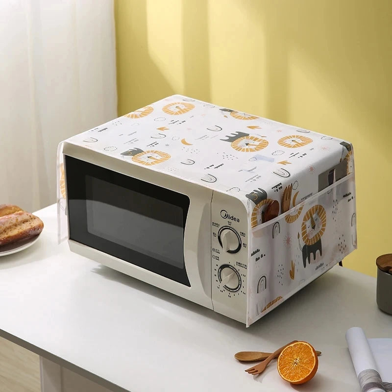 Couvercle anti-poussière étanche pour micro-ondes, stockage latéral, Surface d'impression domestique, appareils résistants à l'huile, Protection de l'environnement de haute qualité