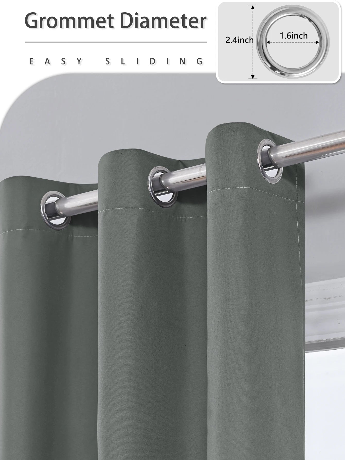Rideaux occultants 100% solides avec œillets, rideaux de confidentialité totale pour chambre à coucher, beaux rideaux pour salon, 1 pièce