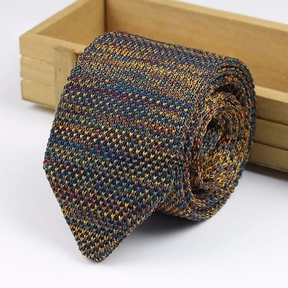 Cravate homme tricotée dégradée — slim, classique, tissée, étroite