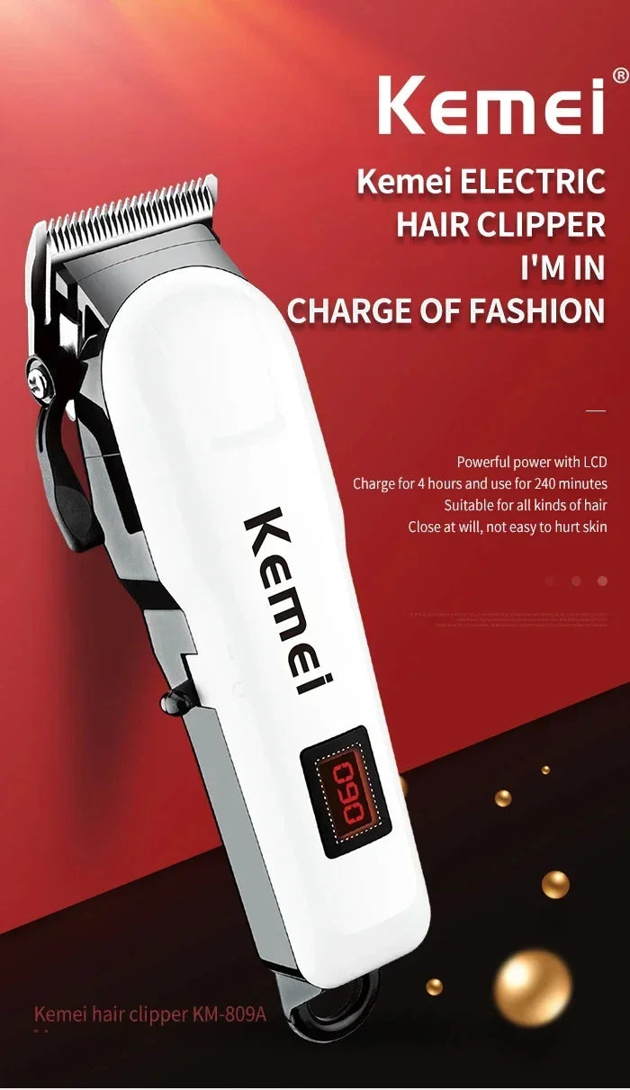 Kemei cortadora de pelo Km-809A Km-2299 Km-2024 cortadora de barba inalámbrica UBS Recargable potentes cortadoras de pelo eléctricas para hombres