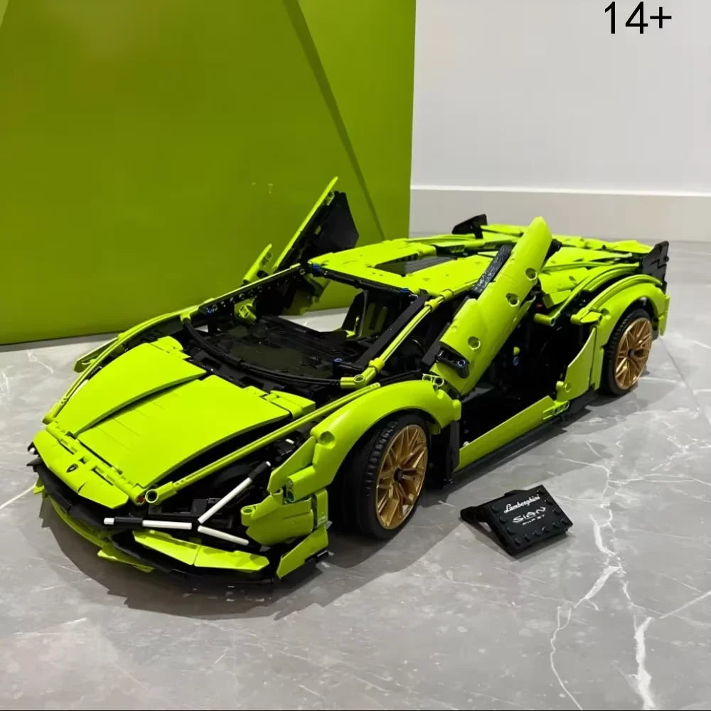 Lambo Sian - 42115 3696 building technique blocks, pieces, compatible with MOC bricks, sports car model for