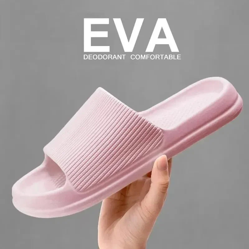 Anti-Slip EVA Shower Slippers with Soft Massaging Sole for Men and Women, Couples, Waterproof, Home, Leisure, Bathroom, Fashion