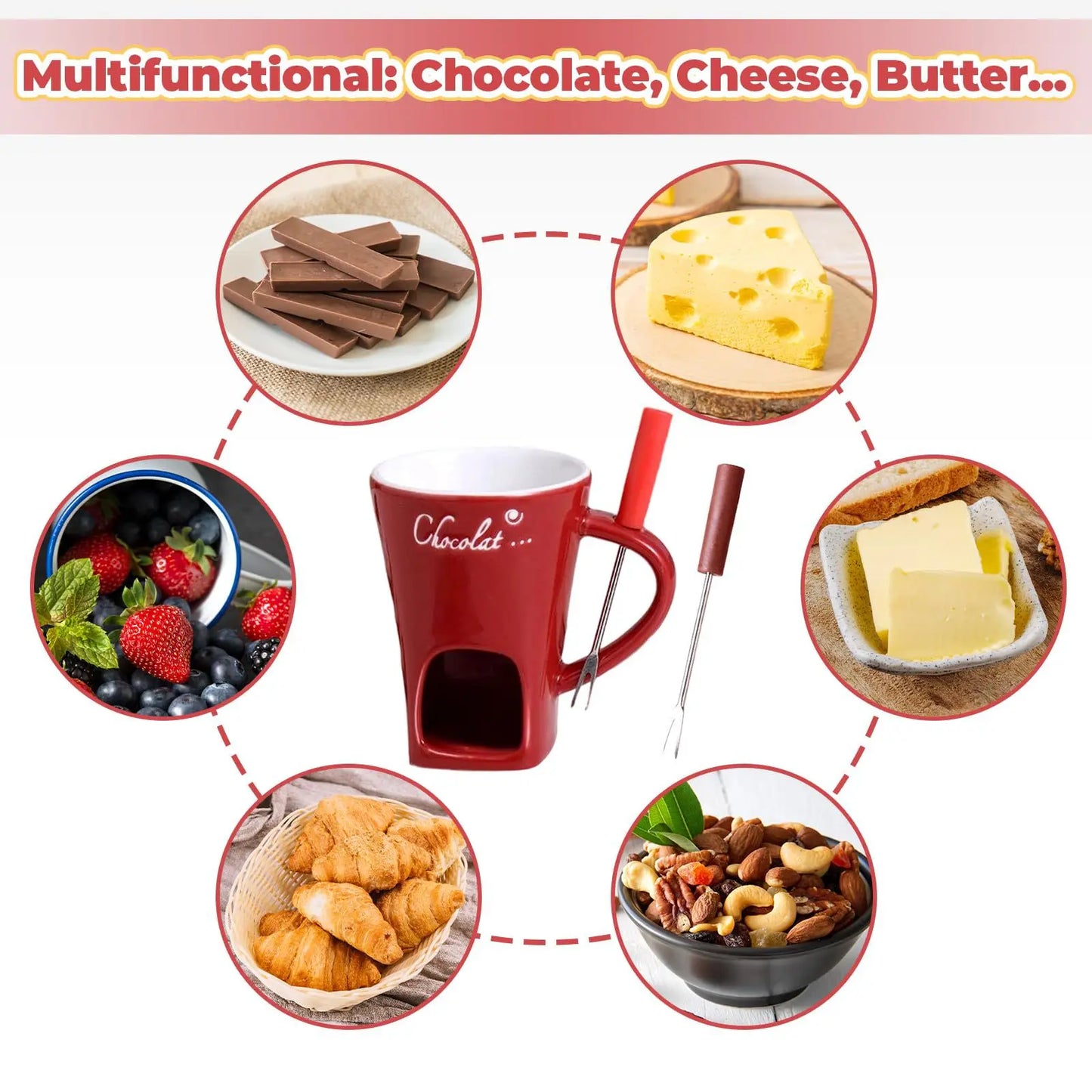 Tasse à Fondue au Chocolat 130ml — Bol Dégustation Dessert Original