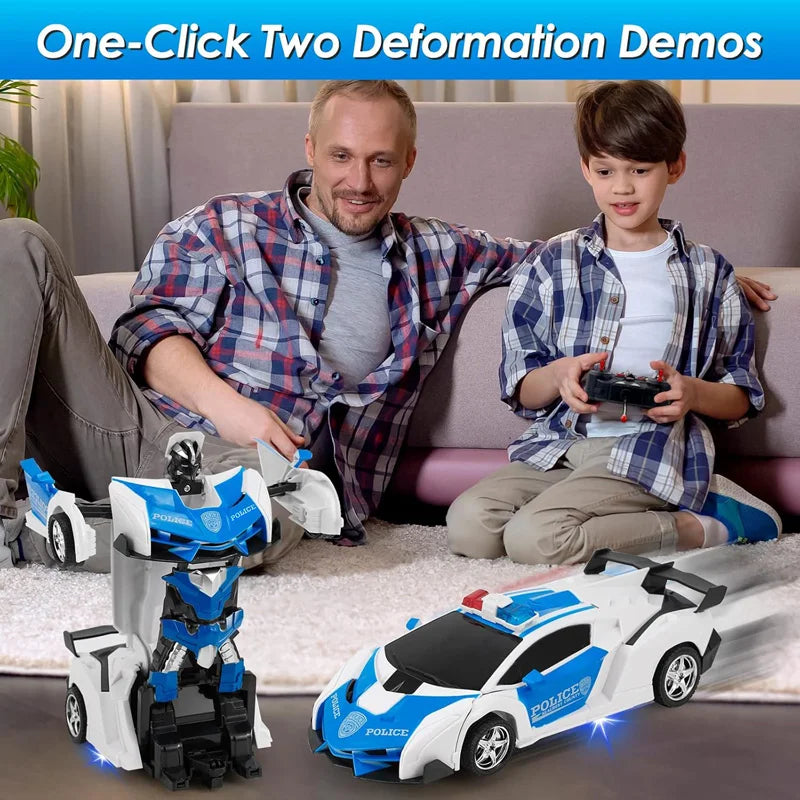 Coche eléctrico RC 2 en 1, robots de transformación, modelo de vehículo deportivo, juguetes para niños, coches de deformación RC geniales a distancia, juguete para niños, regalos