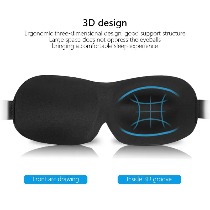 Couvre-yeux léger et confortable, masque de couchage profilé en 3D doux, ombre respirante pour hommes et femmes, aide au repos en voyage nocturne